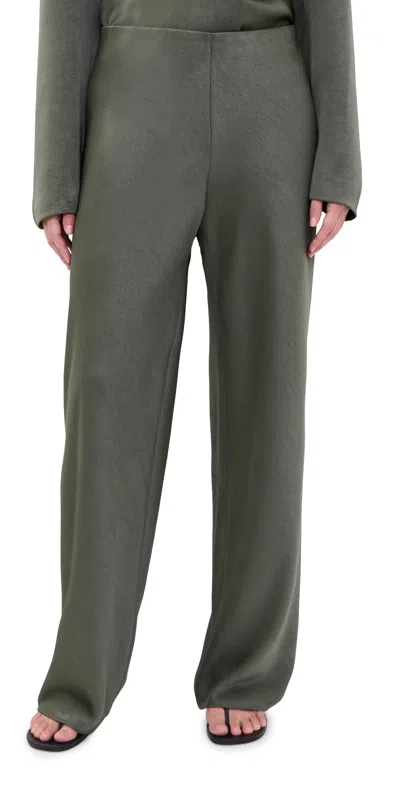 Vince Colette Fluid Satin Bias Pants Dusty Olive In Green