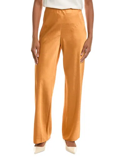 Vince Colette High Waist Crushed Shine Bias Pant In Orange