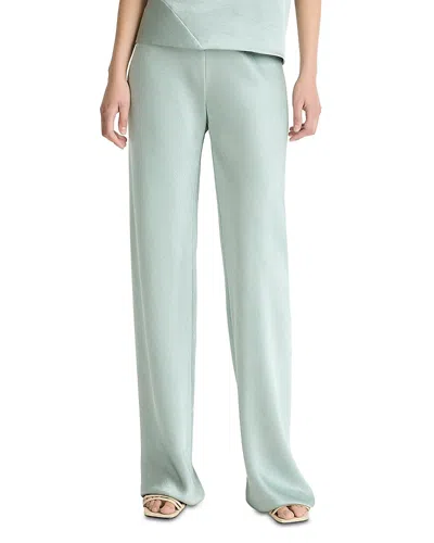 Vince Colette High Waist Fluid Satin Bias Pants In Green