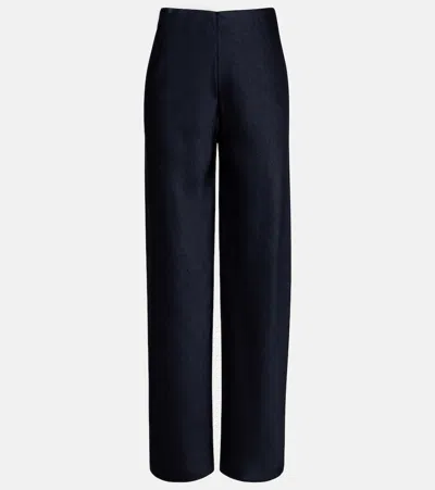 Vince Colette Satin Wide-leg Pants In Black