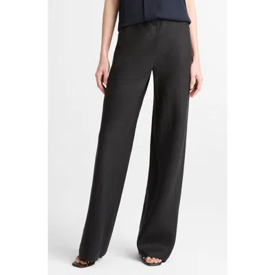 Vince Colette Wide Leg Linen Pants In Black