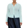 Vince Collar Cardigan In Seafoam