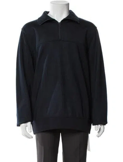 Pre-owned Vince Collar Long Sleeve Polo Sweater W/ Tags In Blue