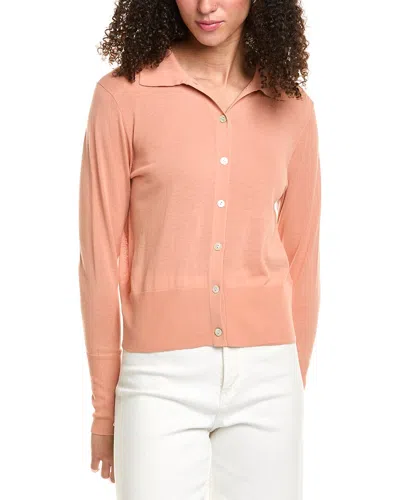 Vince Collared Button-down Shirt In Dark Apricot