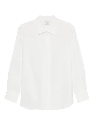 Vince Womens Lt Cream Relaxed-fit Classic-collar Woven Shirt In White