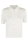 Vince Collared Button Up Sweater In White