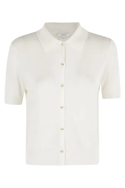 VINCE COLLARED BUTTON UP SWEATER