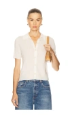 Vince Collared Button Up Top In White