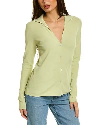 Vince Collared Cardigan In Green