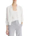 Vince Double Layer Organic Cotton Blend Cardigan In Optic White