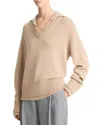 Vince Collared Layered Sweater In Brown