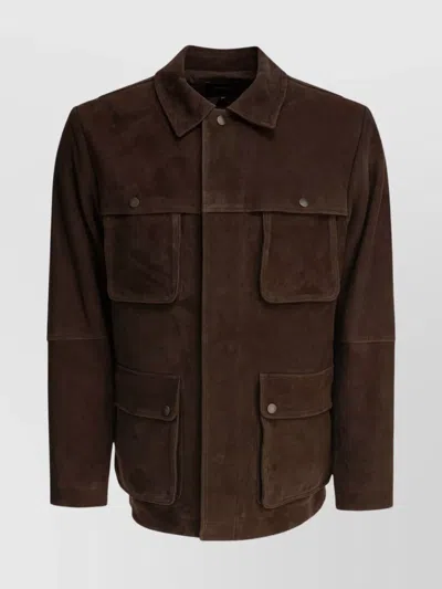 VINCE COLLARED FLAP POCKETS LONG SLEEVES JACKET