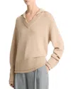 Vince Collared Layered Sweater In Camel