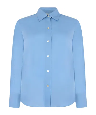 Vince Collared Long-sleeved Shirt In Blue