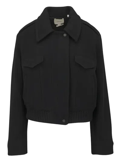 Vince Collared Pocket Jacket In Black