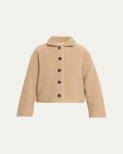 Vince Collared Sherpa Jacket In Multi