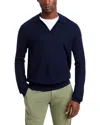Vince Collared V Neck Regular Fit Merino Wool Sweater In Coastal