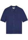 Vince Collared Wool And Cashmere-blend Top In Black