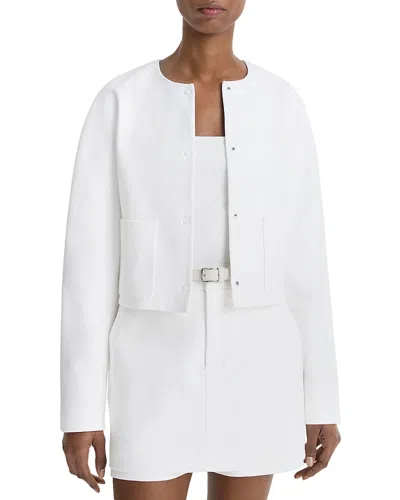 Vince Collarless Jacket In Optic White
