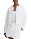 Vince Collarless Jacket Optic White In White