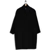 Vince Collarless Wool Blend Longline Coat In Black