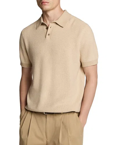 Vince Color Blocked Feed Stripe Short Sleeve Polo In Neutral