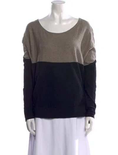 Pre-owned Vince Colorblock Pattern Bateau Neckline Sweater In Black