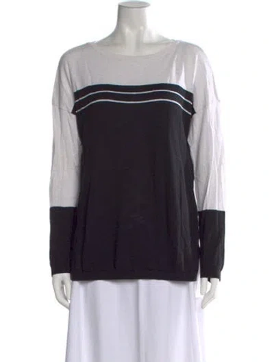 Pre-owned Vince Colorblock Pattern Crew Neck Sweater In Black