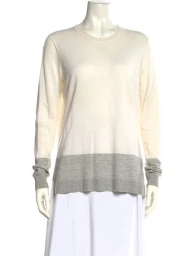 Pre-owned Vince Colorblock Pattern Crew Neck Sweater In Neutral