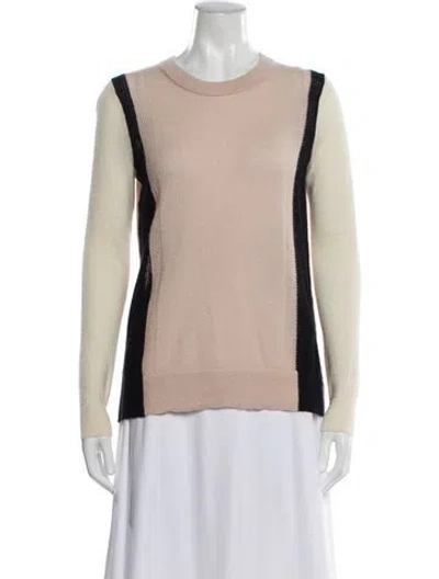 Pre-owned Vince Colorblock Pattern Crew Neck Sweater In Neutral