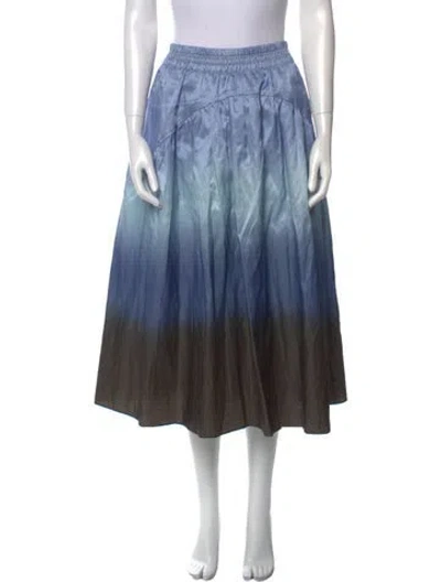 Pre-owned Vince Colorblock Pattern Midi Length Skirt In Blue
