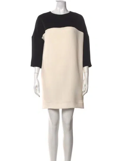 Pre-owned Vince Colorblock Pattern Mini Dress In Neutrals