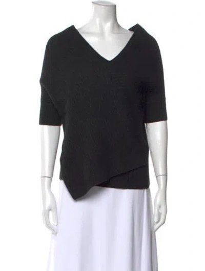 Pre-owned Vince Colorblock Pattern Open Front Sweater In Gray