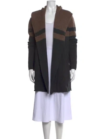 Pre-owned Vince Colorblock Pattern Open Front Sweater In Multi