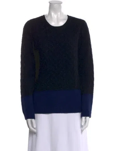 Pre-owned Vince Colorblock Pattern Scoop Neck Sweater In Black