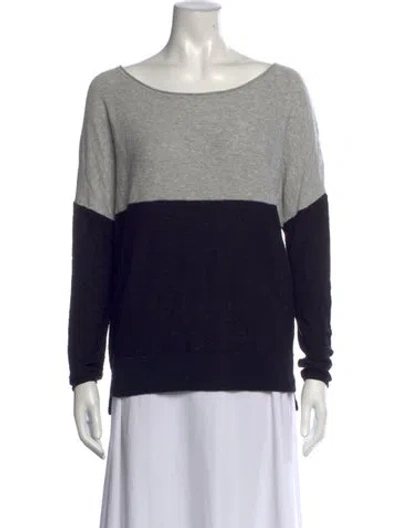 Pre-owned Vince Colorblock Pattern Scoop Neck Sweater In Black/neutrals