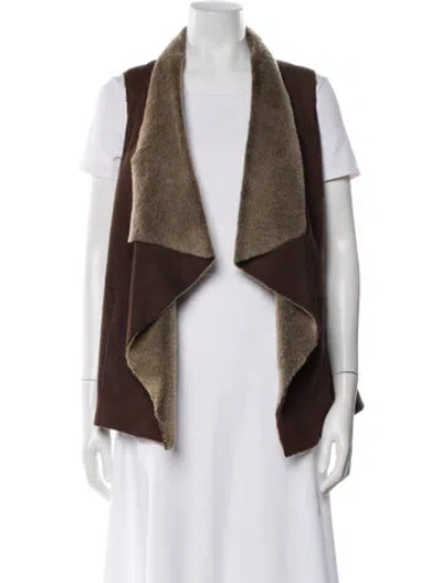Pre-owned Vince Colorblock Pattern Vest In Brown