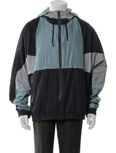 Pre-owned Vince Colorblock Pattern Windbreaker In Blue