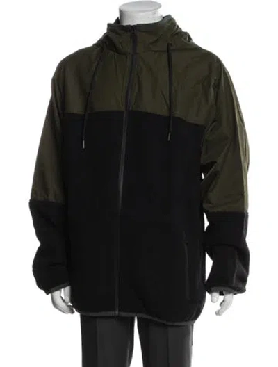 Pre-owned Vince Colorblock Pattern Windbreaker In Green