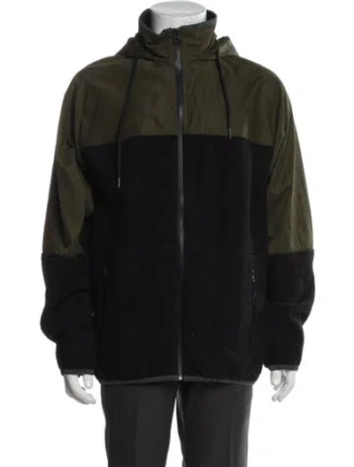 Pre-owned Vince Colorblock Pattern Windbreaker In Green