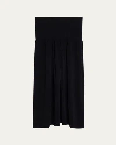 Vince Compact Drop-waist Skirt In Black