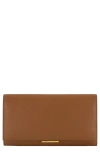 Vince Continental Nappa Leather Wallet In Brown