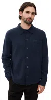 Vince Contour Hem Sweater Shirt Coastal In Blue
