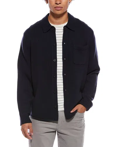 Vince Contour Hem Wool Sweater In Purple