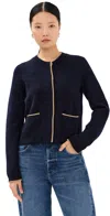 Vince Cardigan In Navy In Coastal/sable