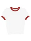 Vince Contrast-trim Cotton-cashmere T-shirt In White