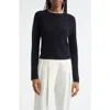 Vince Contrast Color Cashmere-blend Pullover In Coastal/off White