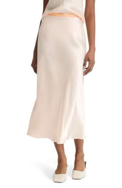 Vince Contrast Waistband Satin Skirt In Lychee
