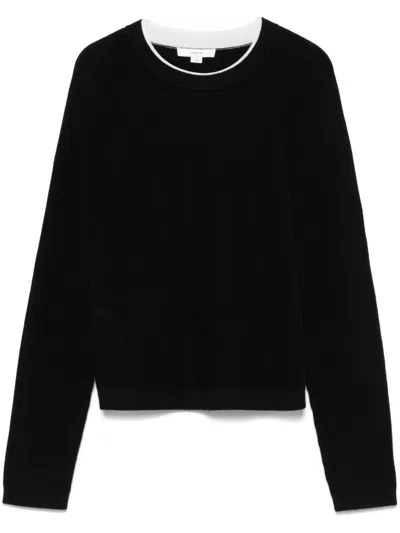 Vince Contrasting-trim Sweater In Blue