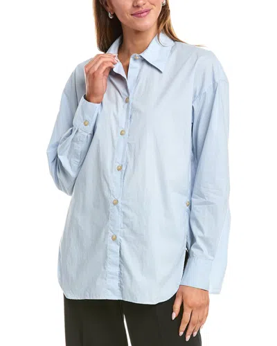 Vince Convertible Button Shirt In Blue
